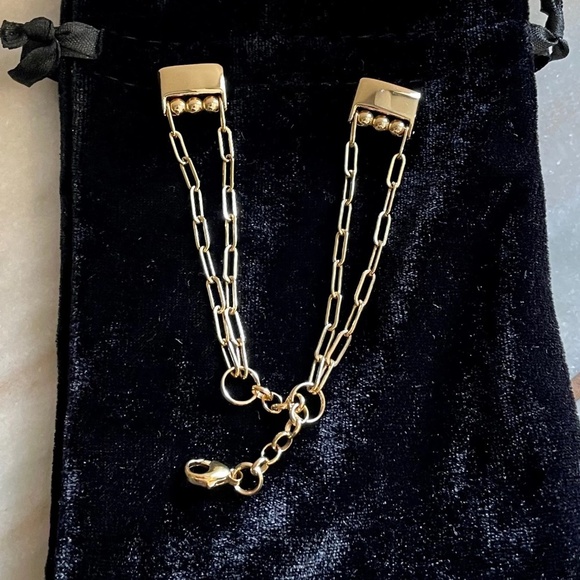 14k Gold Metal Paperclip Chain Fitbit Luxe Band Women Fashion Luxury Bracelet - Picture 3 of 8